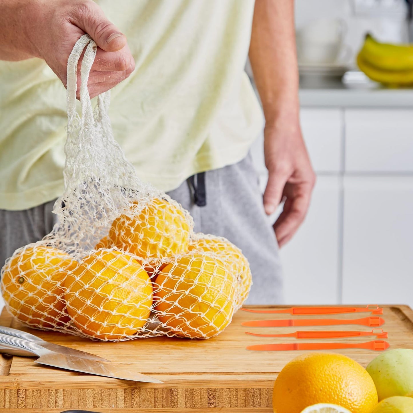 MJIYSGS 10pcs Orange Peeler Tool, Long Handle Serrated Citrus Peel Cutter Easy Hold Plastic Vegetable Lemon Slicer Fruit Opener Remover Kitchen Gadget Chef Tools