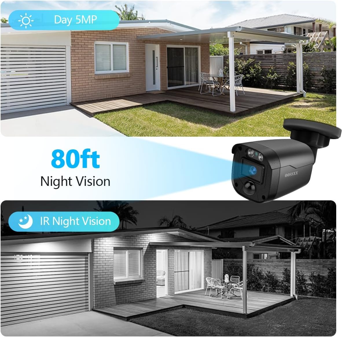 Full HD 5MP Definition Wired Security Camera System Outdoor Home Video Surveillance Cameras CCTV Camera Security System Outside Surveillance Video Equipment Indoor DVR Recorder