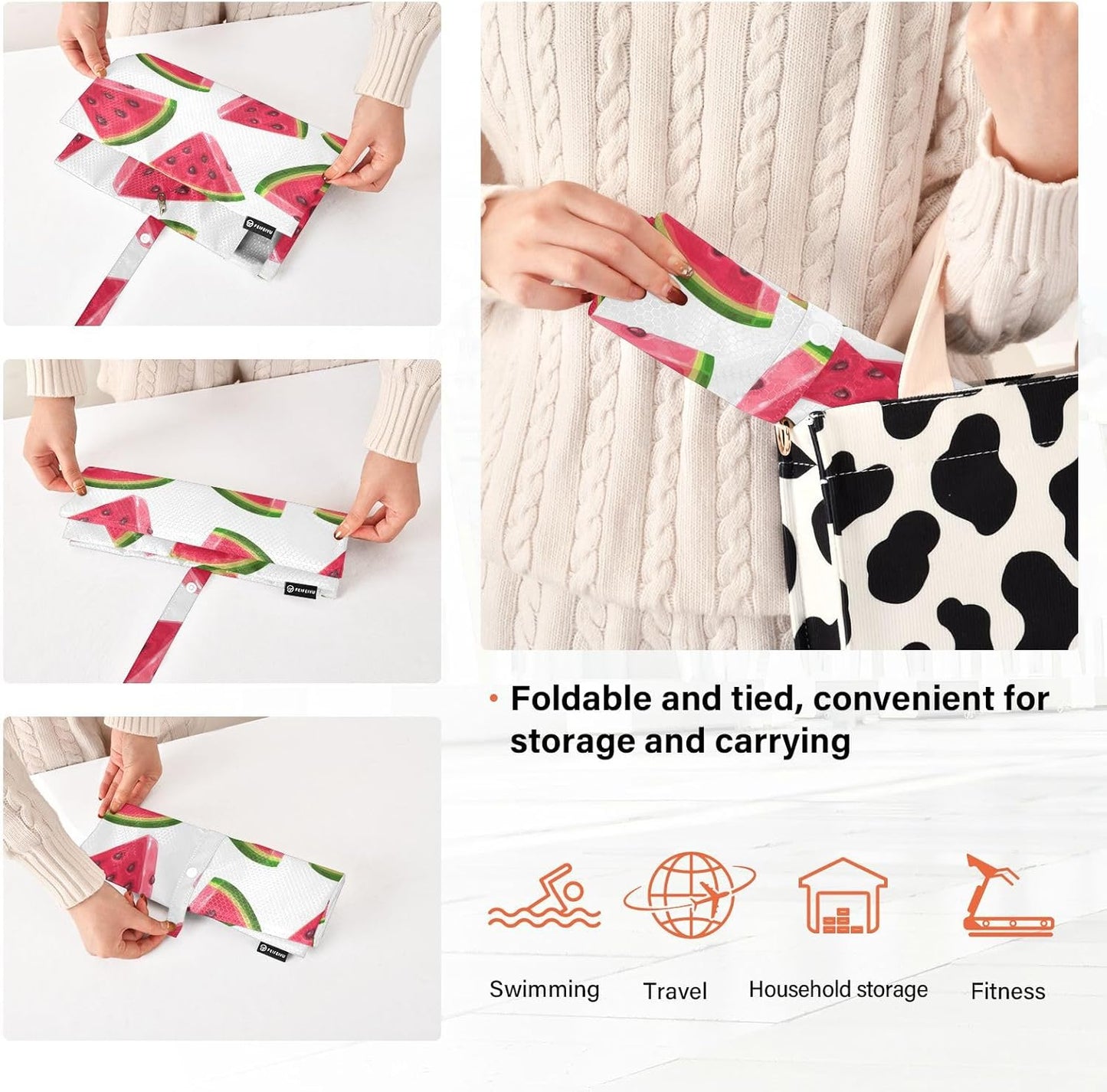 Red Triangle Watermelon 3 Set Packing Travel Organizer Portable Bags For Closet Ziplock Bag Storage And Organization