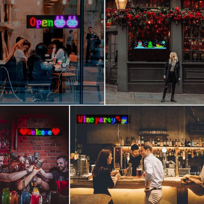 Programmable LED Sign for Business,Flexible Digital Sign,Scrolling LED Sign,Bluetooth APP,DIY Design Animations,Text, Graffiti,Colour (23''x5'')