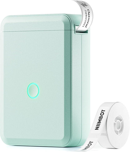 NIIMBOT D110 Label Maker Machine, Small Label Printer Bluetooth Connection Multiple Templates Available for Phone Easy to Use for Office Home Organization Rechargeable, Light Green
