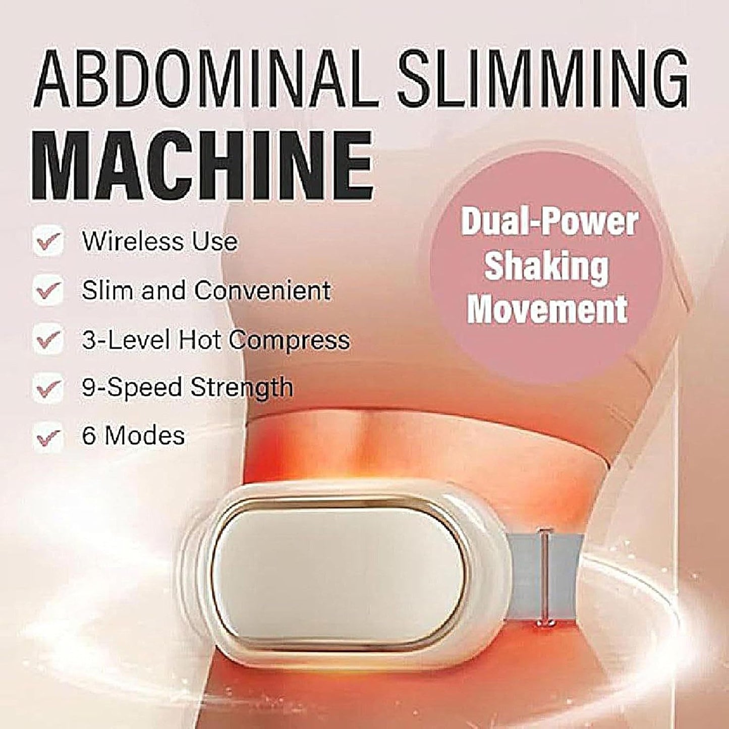Abdominal Slimming Belt | Electric Abdominal Tool, Portable Wireless Massage Belt for Muscle Building Fat Burning Shaping and Firming