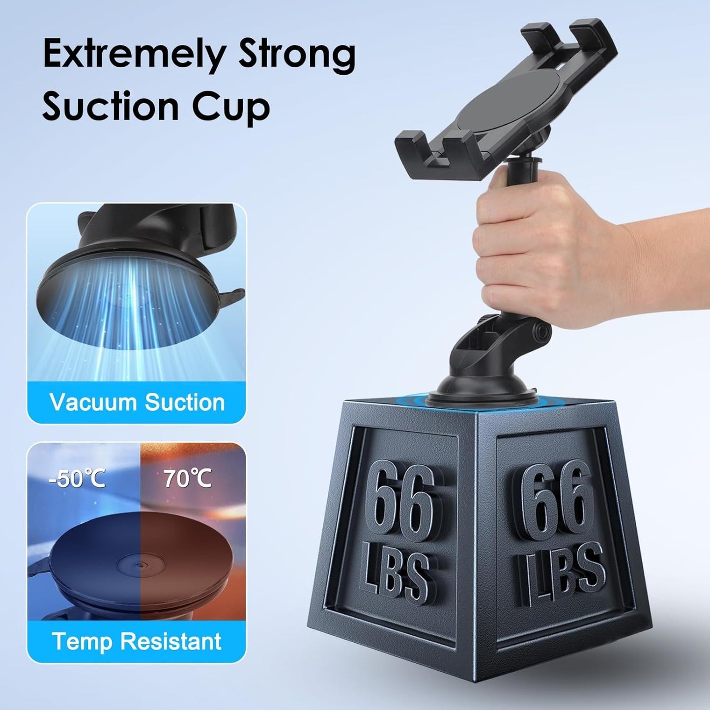Linkstyle Car Tablet Holder, Windshield with Powerful Suction Cup, Compatible with Tablet Phone iPad 5.5-11.0 Inch