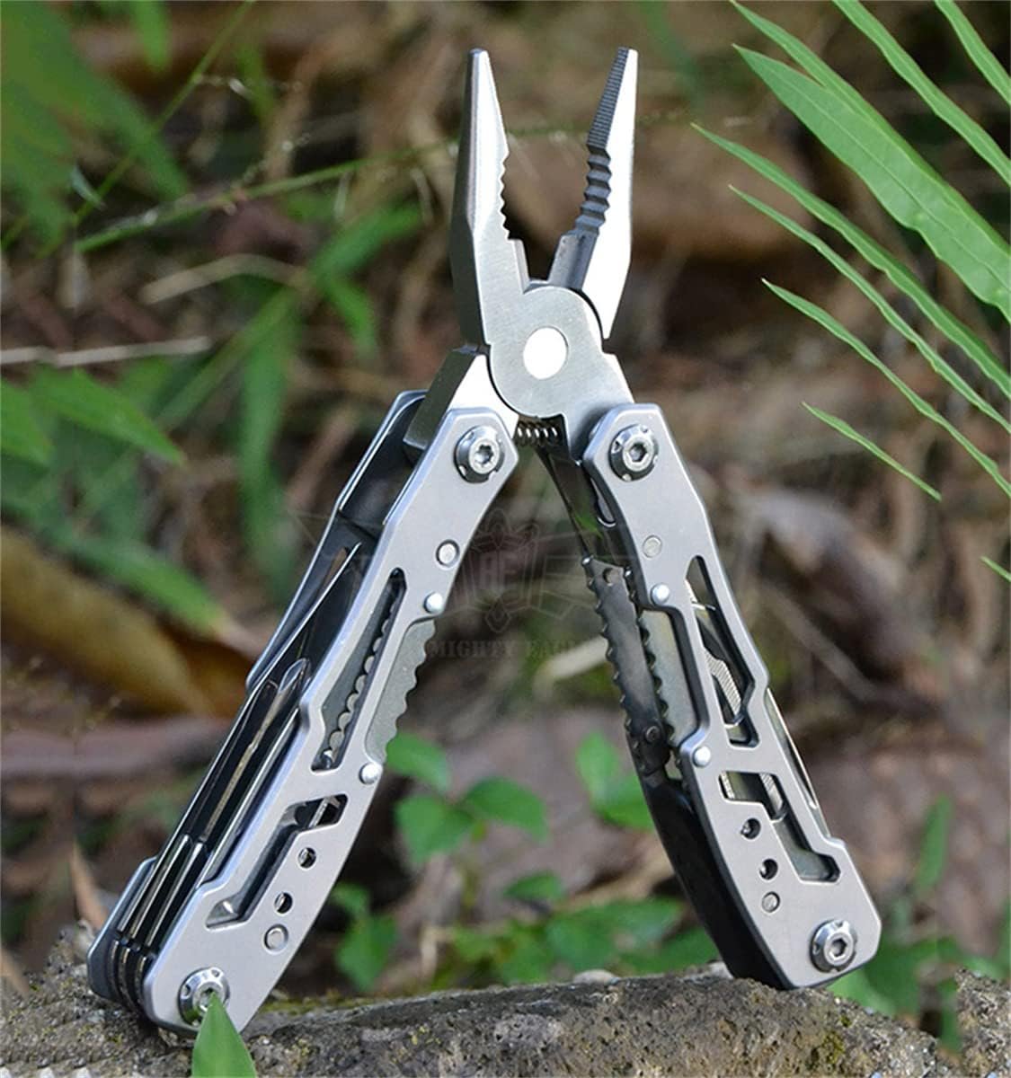 14-In-1 Multitool with Safety Locking, Professional Stainless Steel Multitool Pliers Folding Pocket Knife, Bottle Opener, Screwdriver with Nylon Sheath for Camping Survival Hiking and Simple Repairs