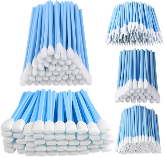 Multi-Purpose Foam Tip Cleaning Swabs - Square Round Cleaning Swabs (5 Types), Detailing Lab Swab Stick for Inkjet Printer, Camera, Optics Lens, Arts and Crafts, Automotive Detailing (Total 100PCS)