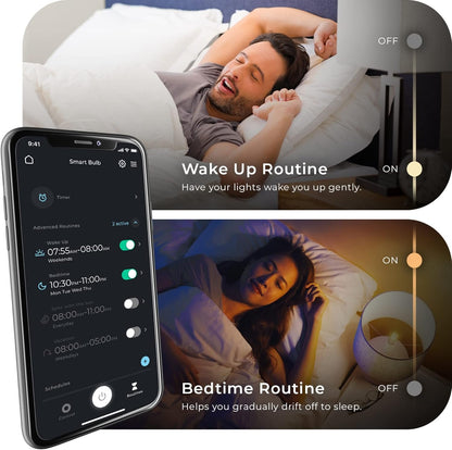 Globe Electric 34919 Wi-Fi Smart 5.5W (60W Equivalent) Straight Filament Tunable White Amber Glass LED Light Bulb, No Hub Required, Voice Activated, 2000K - 5000K, Vintage Edison Style, E26 Base