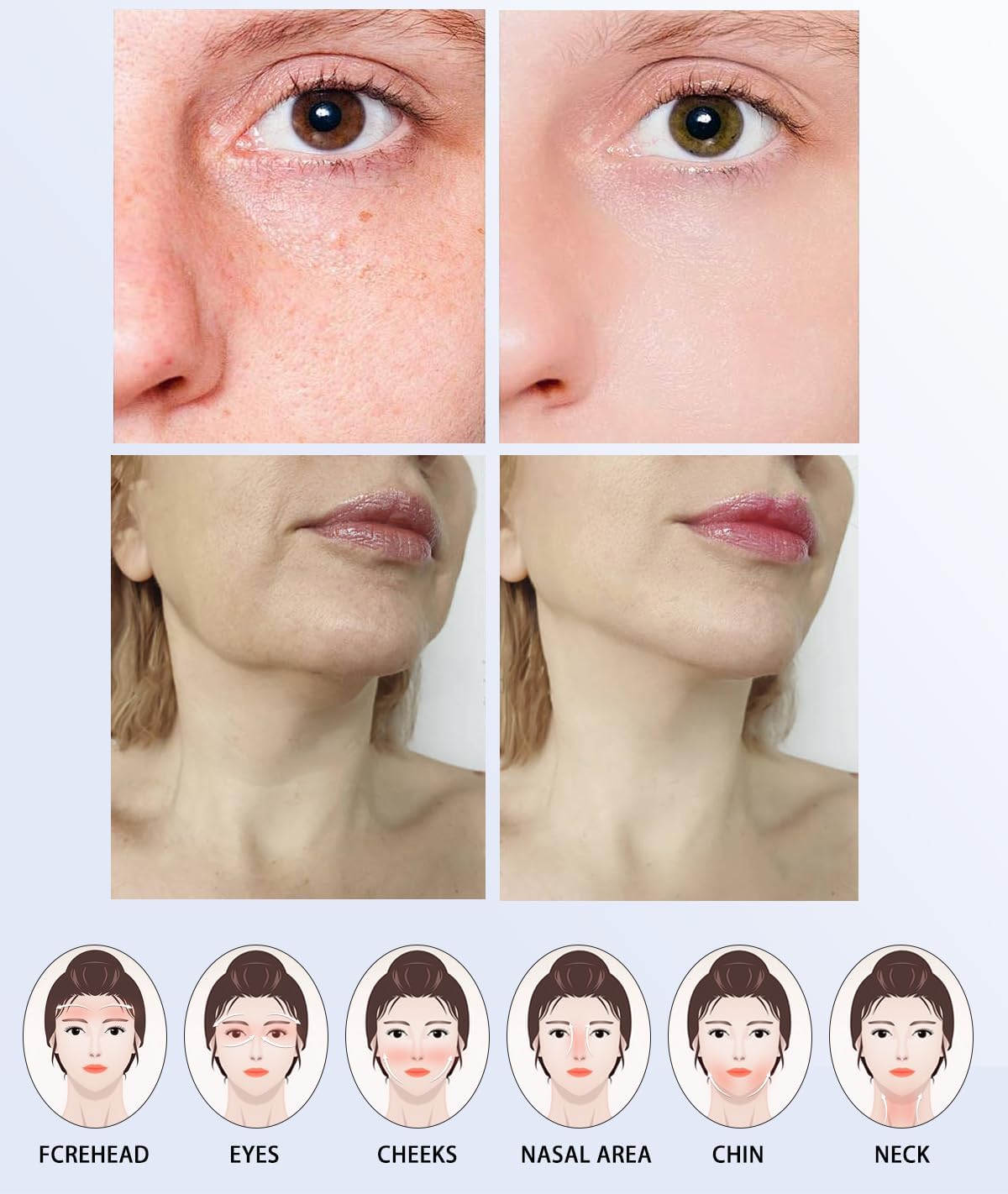OUMEINIYA Red Light Therapy for Face Wrinkle Removal 7-in-1 Massager micro-glow facial and Neck Massager for Skin Care White