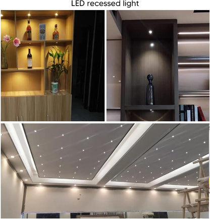 QANYEGN Aluminium Recessed Ceiling Light, Tunable Angled Ceiling Recessed Light, Ceilings Recessed Led Lights, Recessed Ceiling Indoor Lights for Lighting Dimmable (Warm White Light 3000K)