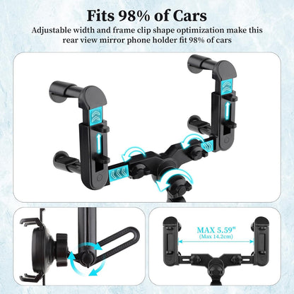 QLoztyse Car Rearview Mirror Holder Adjustable Multi-Function 360