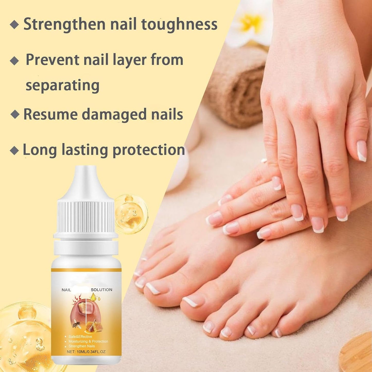 Ape Venom Nail Lenothing Solution, Rafforzante Unghie per Unghie Dannate, Siero di Cura del Veno d'Ape, Fungal Nail Treatment Nail Care Essence (1)