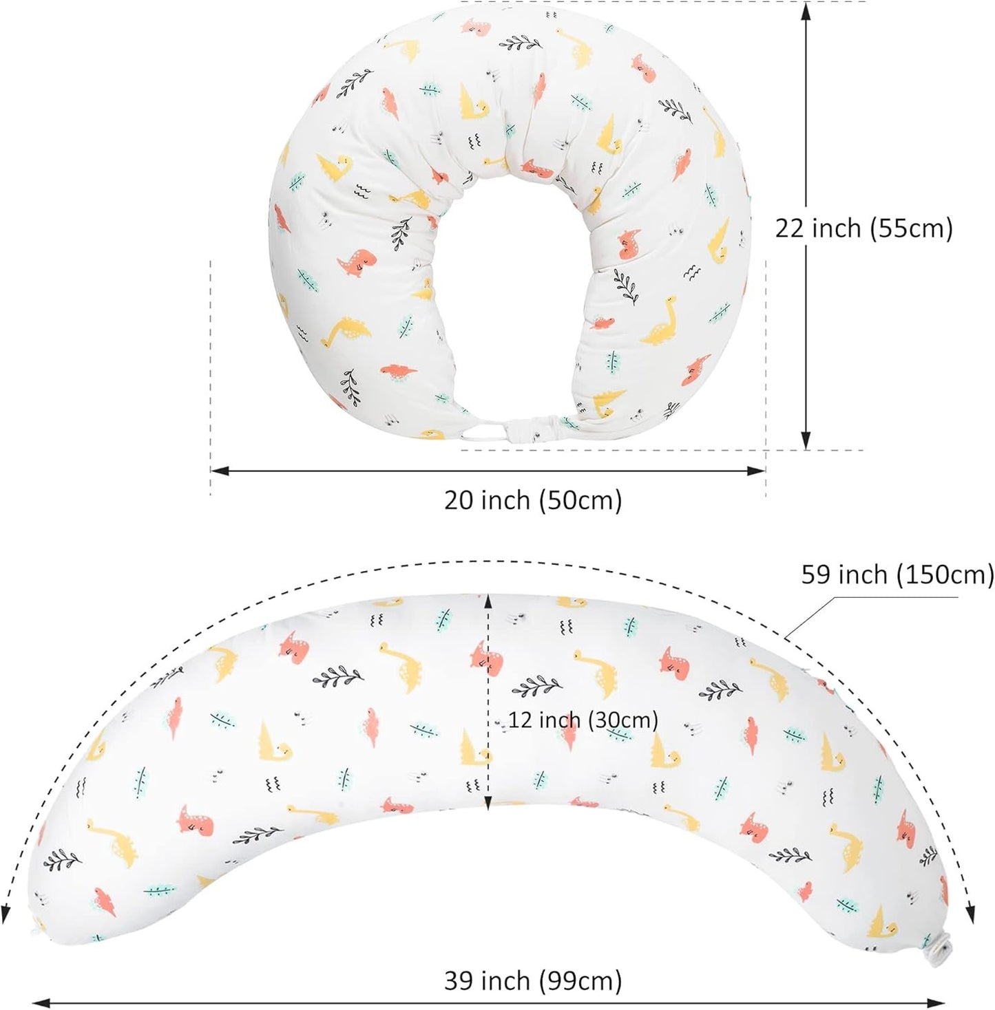 BYRIVER C Shaped Maternity Pillow for Sleeping Pregnant Women Body Pillow, Leg Knee Belly Support Sleep Pillow, Nursing Posture Breast Feeding Pillow, for New Mom (Dinasour)