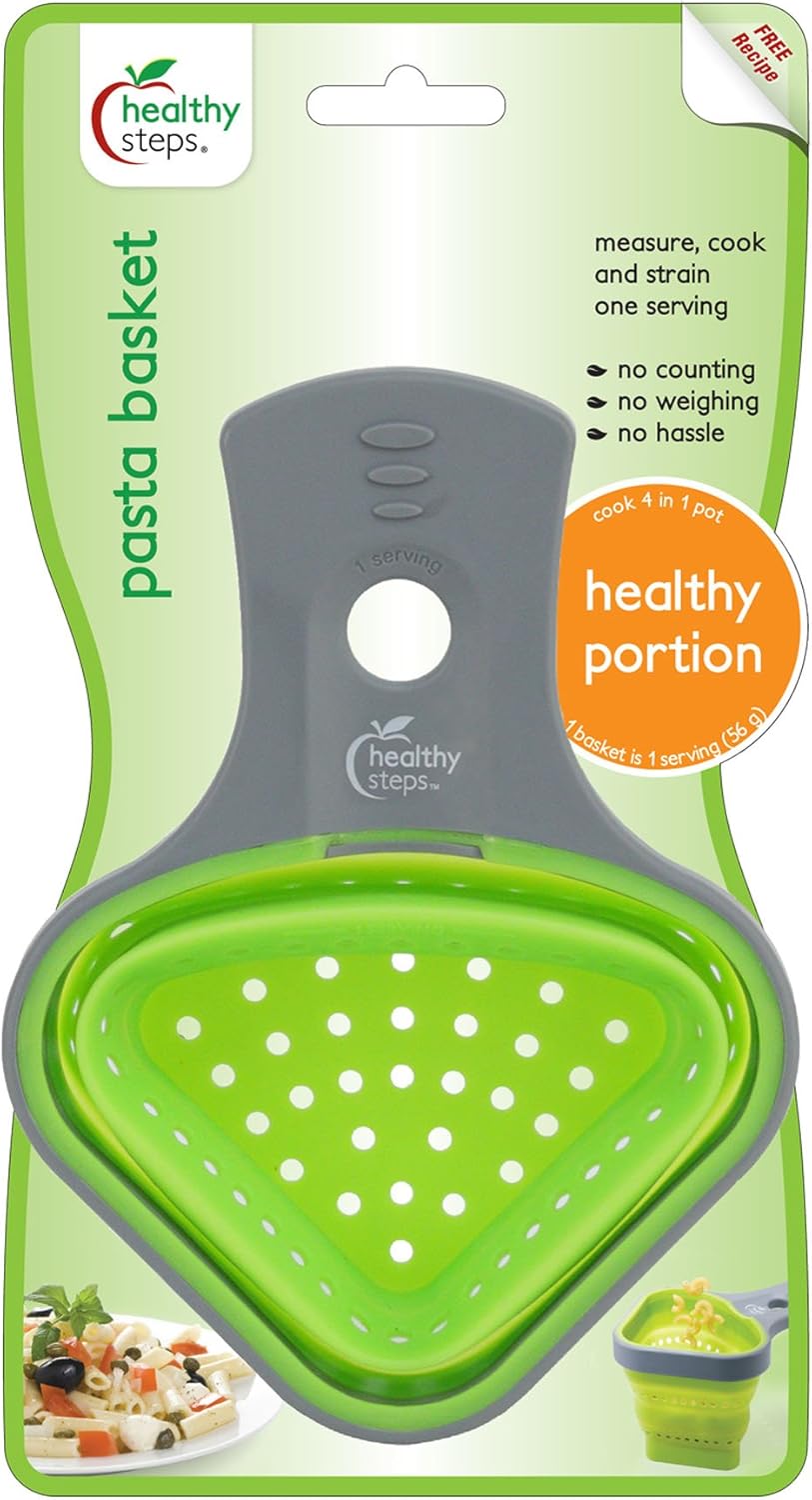 Pasta Portion Control Containers - Best Cooking Gadgets & Kitchen Tools, Use with Spaghetti or Other Pastas, Easy to Clean, Collapsible & Perfect Storage Size - Control Portions and Weight Loss