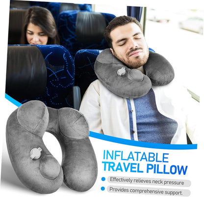 Didiseaon Inflatable U Shaped Travel Pillow Ergonomic Neck Support for Airplane Car Versatile Headrest for Office Home Use Comfortable Travel Essential