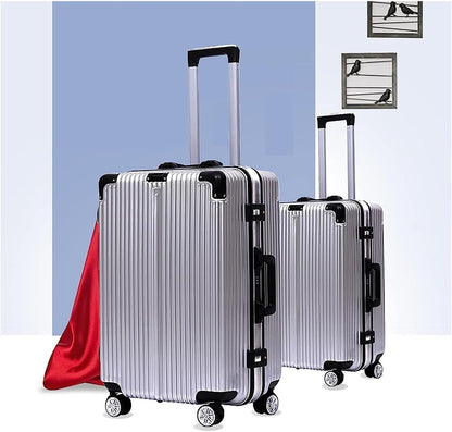 Suitcases Suitcases with Wheels Aluminum Frame Carry On Luggage Security Combination Lock Suitcase Adjustable Trolley Luggage Travel(Size:20 inches)