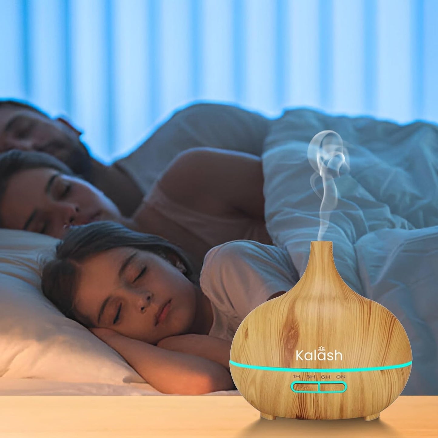 Kalash 500ml Essential Oil Diffuser & Humidifier – Ultrasonic Cool Mist Aroma Diffuser with Remote, 7 LED Lights, Timer, Auto Shut-Off | Oil Diffuser for Home, Yoga, Spa, Bedroom – Light Wood