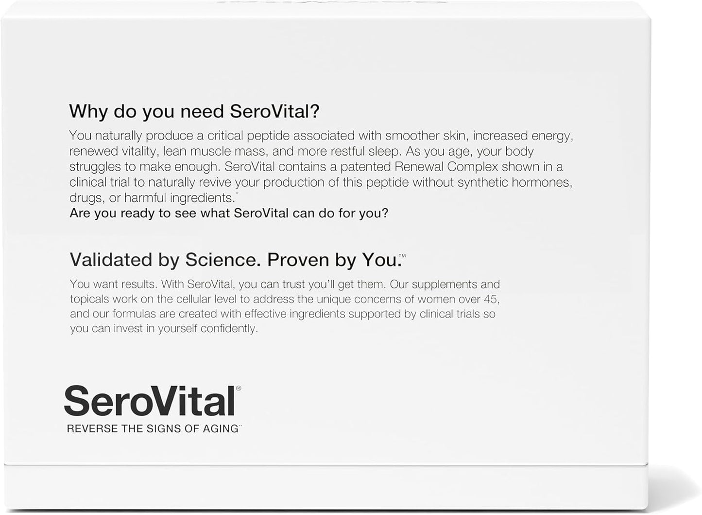 Serovital Renewal Complex - Anti Aging Supplements - Amino Acids - Peptides - Improved Energy and Immunity, Better Deeper Sleep, 30-Day Supply