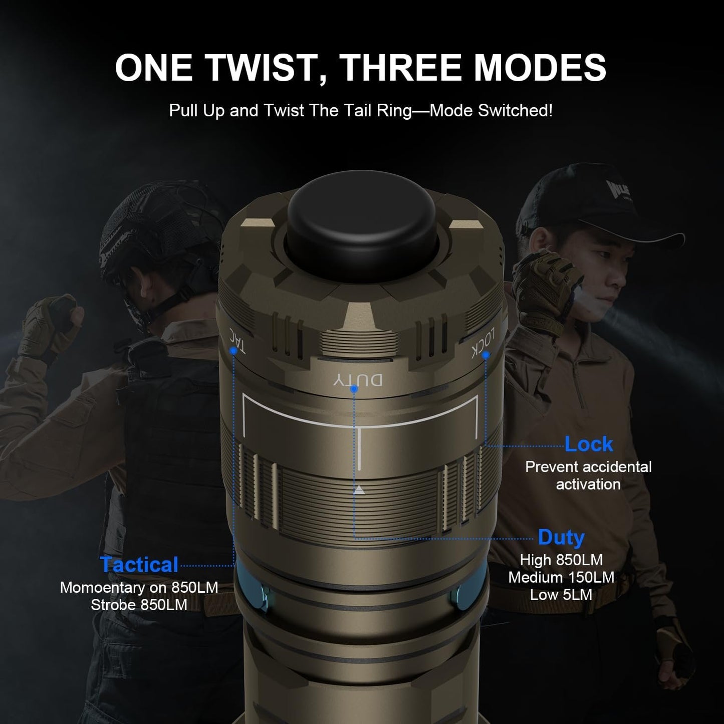 WUBEN T4 Flashlight Rechargeable, Mini Tactical Flashlight Military Grade 401M Long Throw, Small Flashlight with Tactical/Duty/Lock 3 Modes, EDC Flash Light for Police, Emergency and Daily Use