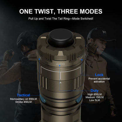WUBEN T4 Flashlight Rechargeable, Mini Tactical Flashlight Military Grade 401M Long Throw, Small Flashlight with Tactical/Duty/Lock 3 Modes, EDC Flash Light for Police, Emergency and Daily Use