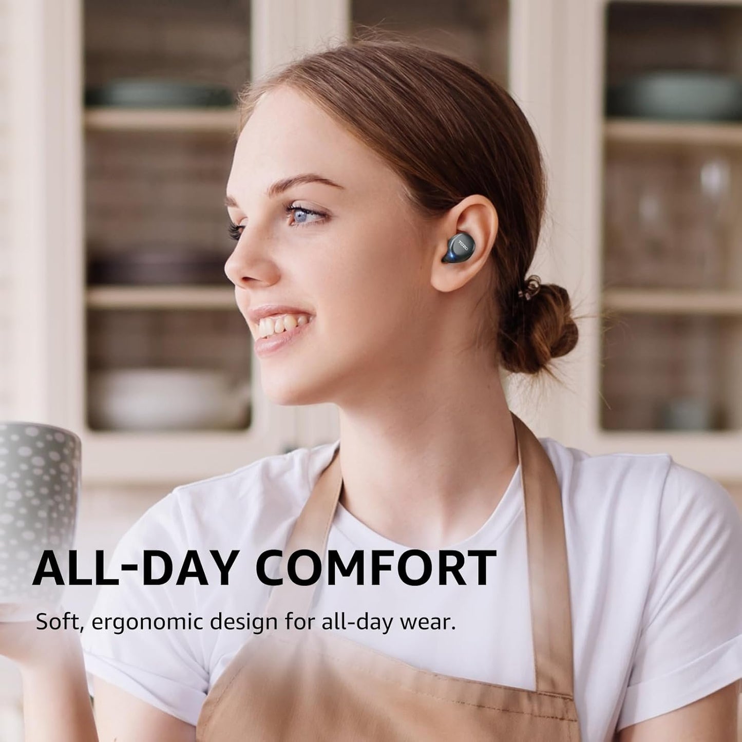 TOZO New Version A1 Wireless Earbuds Bluetooth 5.3 in Ear Light-Weight Headphones Built-in Mic Calls IPX5 Waterproof,Immersive Premium Sound Connection Headset with Charging Case,32 Preset EQs via APP