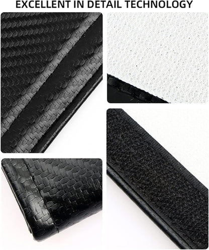 Stylecart 2 Pieces Car Seat Belt Cover for Fi-AT 500 500C 500X 500L Breathable Carbon Fiber Seat Belt Padding Covers Interior Accessories, Black