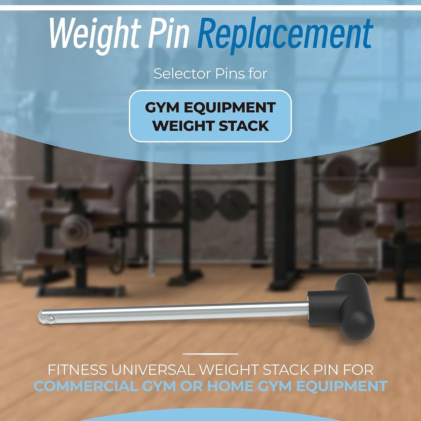 Sconva Weight Stack Pin Replacement, Pin Tensile 3/8" Diameter 5-1/2" Locking Space Universal Workout Equipment Weight Stack Selector Pin for Home Gym Exercise Machine Parts & Accessories (Pack of 2)