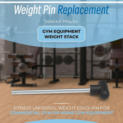 Sconva Weight Stack Pin Replacement, Pin Tensile 3/8" Diameter 5-1/2" Locking Space Universal Workout Equipment Weight Stack Selector Pin for Home Gym Exercise Machine Parts & Accessories (Pack of 2)