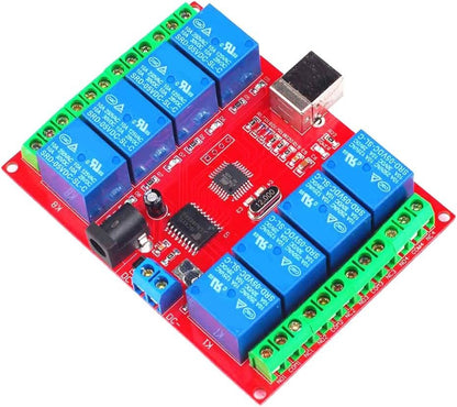 HOMYL DC 12V 8-Channel USB Relay Board Module PC Computer Control for Home Automation