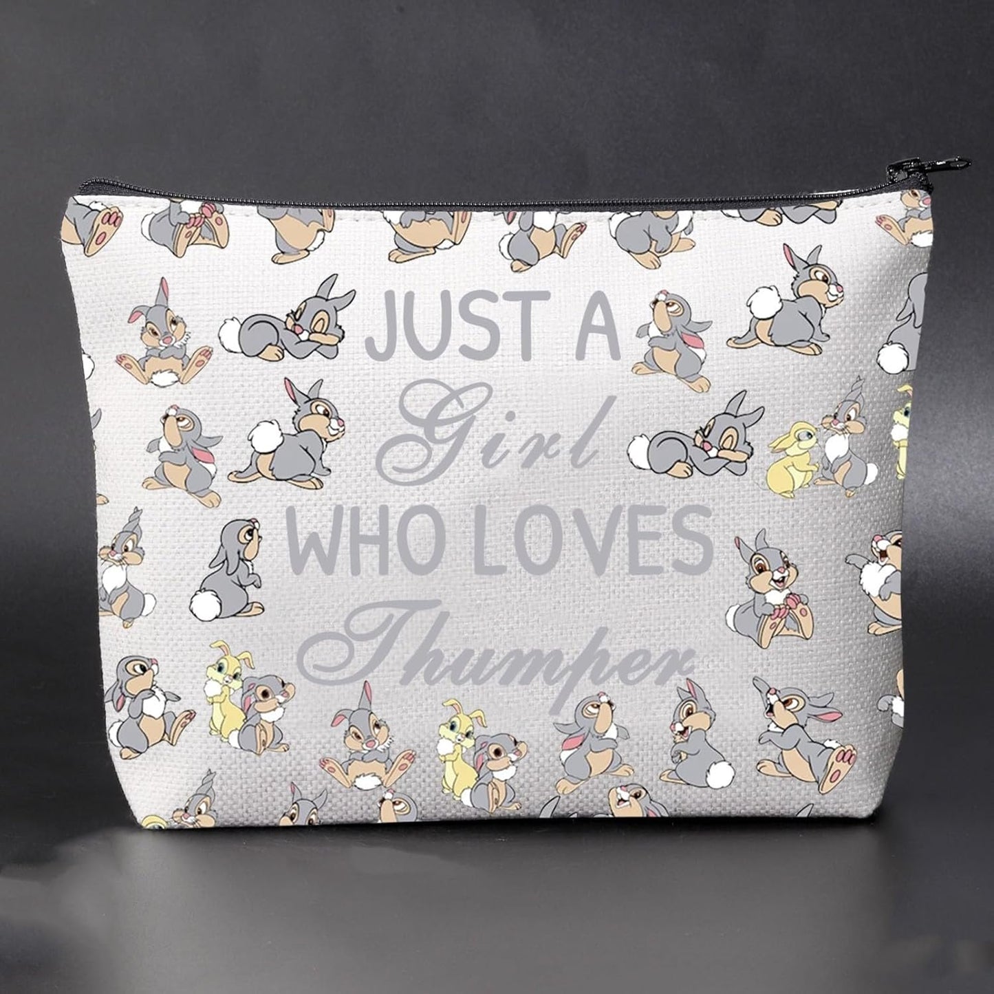 Thumper and Bunny Cosmetic Bag Cartoon Lover Gift Rabbit Themed Travel Toiletry Pouch (C Rabbit)