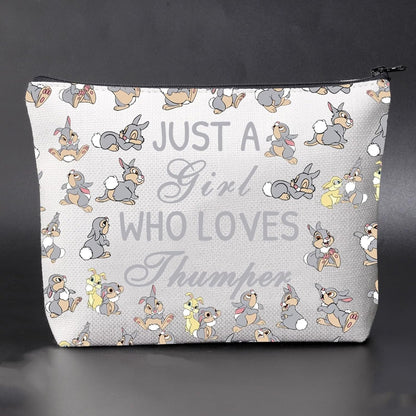 Thumper and Bunny Cosmetic Bag Cartoon Lover Gift Rabbit Themed Travel Toiletry Pouch (C Rabbit)