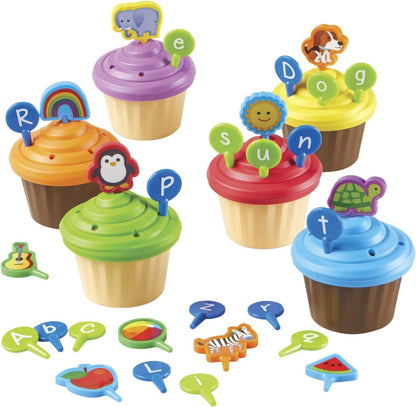 Learning Resources ABC Cupcake Party Toppers, Homeschool, Early Alphabet Learning, Sorting Cupcake Letters, Vocabulary Toy, Cupcakes, Ages 3+