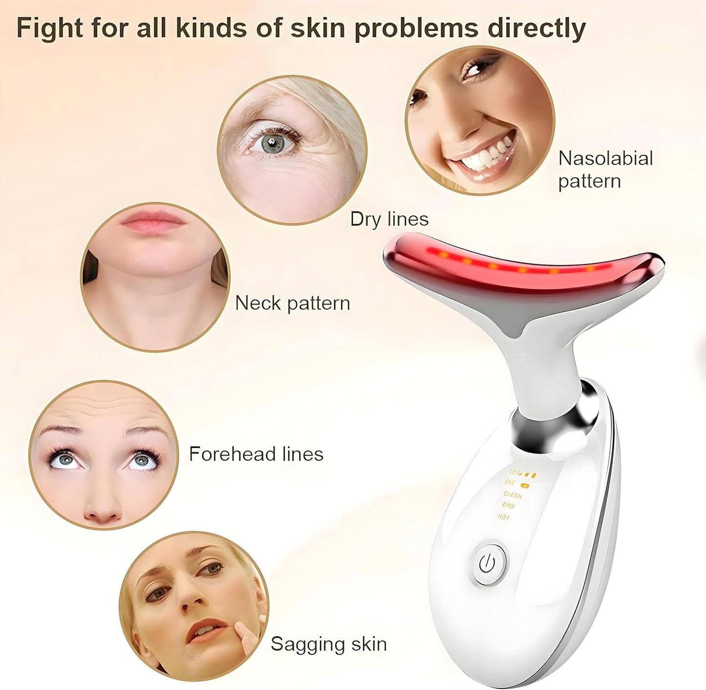 Neck Face Sculptor Beauty Device Facial Massager BeautyTools Skin Care 3 Color Led Red Therapy Lights for Face Chin Lifting Sculpting Tool at Home