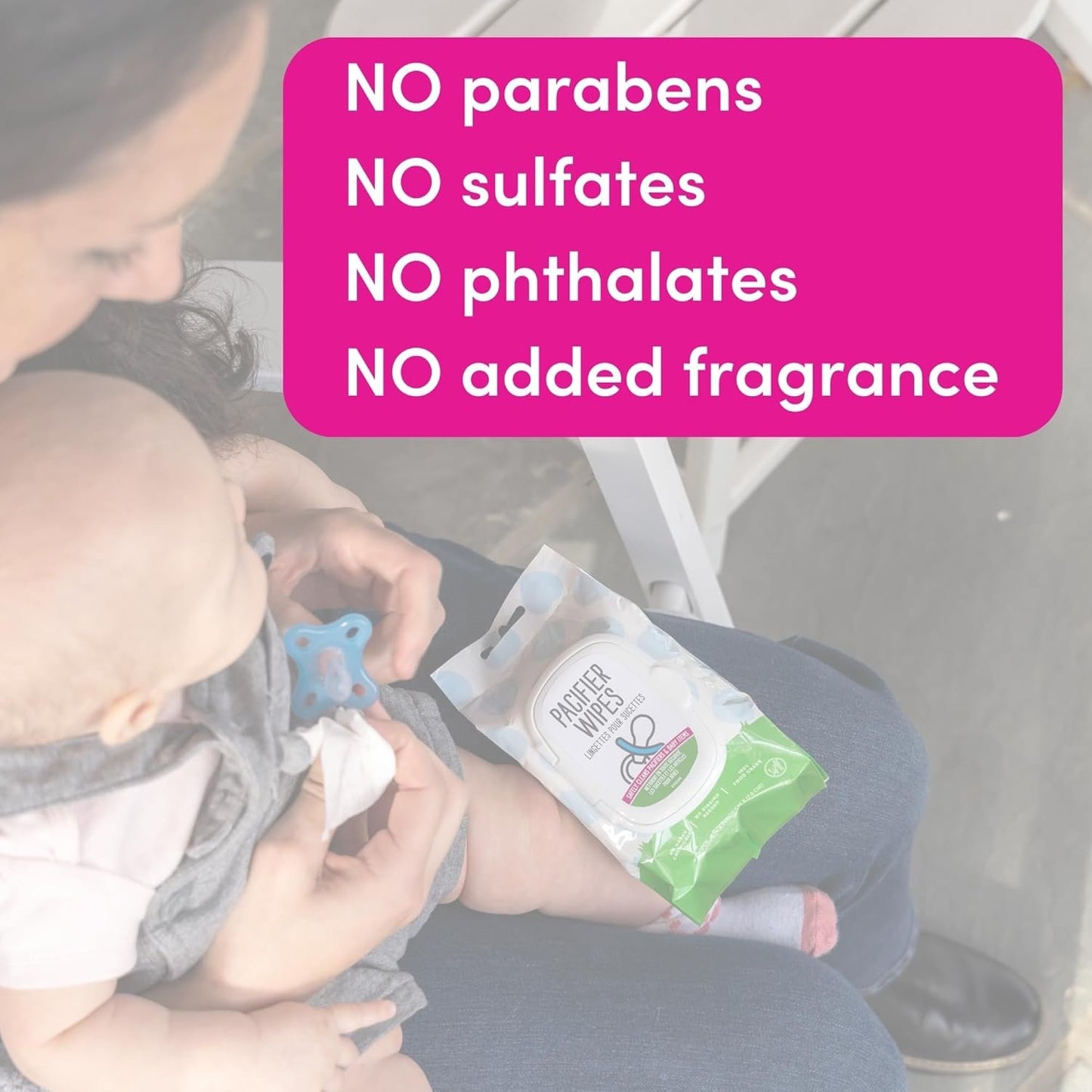 Dapple Pacifier Wipes, for Baby and Toddlers, Diaper Bag Essentials 40ct, Fragrance Free - Pack of 3