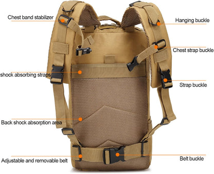 30L Mountaineering Outdoor Multifunctional Backpack 3 Days Tactical Backpack Military Tactical Backpack Assault Pack for Hiking Camping Trekking Hunting,CPcamouflage