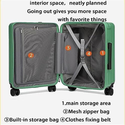 BODHIS Luggage Suitcase Trolley USB Interface Suitcases Trolley Luggage Universal Wheels Combination Lock Luggage Hand Luggage, a