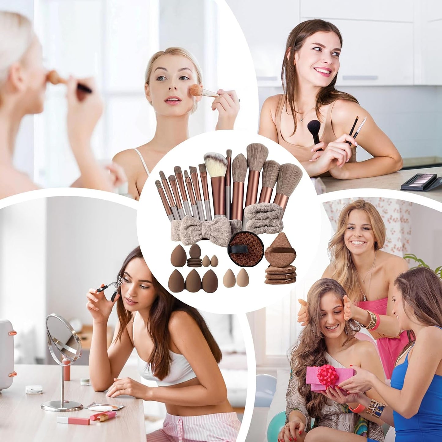 Makeup Tools, kit di makeup, kit di cosmetici, strumenti professionali di bellezza, accessori da viaggio, portatile compatto, versatile, ideale per donne e ragazze, cosmetici
