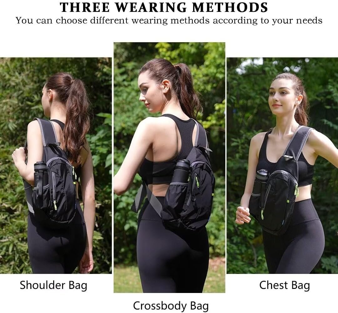 TITECOUGO Small Sling Bag Lightweight Crossbody Backpack for Men Women Shoulder Bag for Outdoor Sports