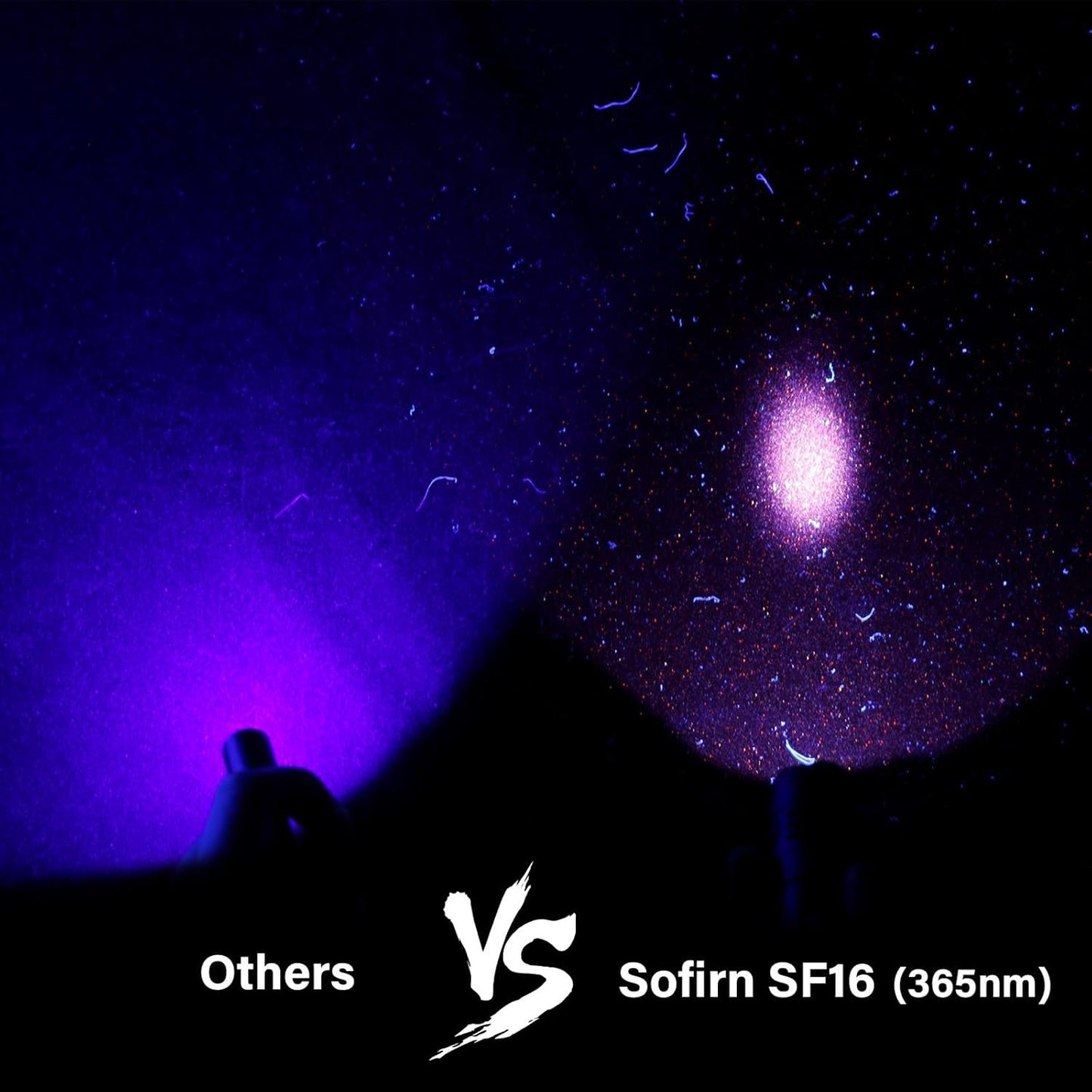 365nm UV Torch Black Light, Sofirn SF16 Rechargeable Powerful LED Blacklight Flashlight for Detecting Pet Dog Urine, Unveil Invisible Stains, High Definition Pure Ultraviolet