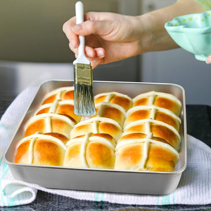 E-far 9-Inch Square Cake Pan with Lid