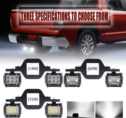 REALOKMAN Reverse Lights Rear Light Bar, Light Bars for Trucks, 2 PCS 4 inch 18w/60w/72w LED Pods with 11 inch Tow Hitch Mounting Brackets Backup Reverse for Pickup ATV SUV Truck Trailer Boat(18W)