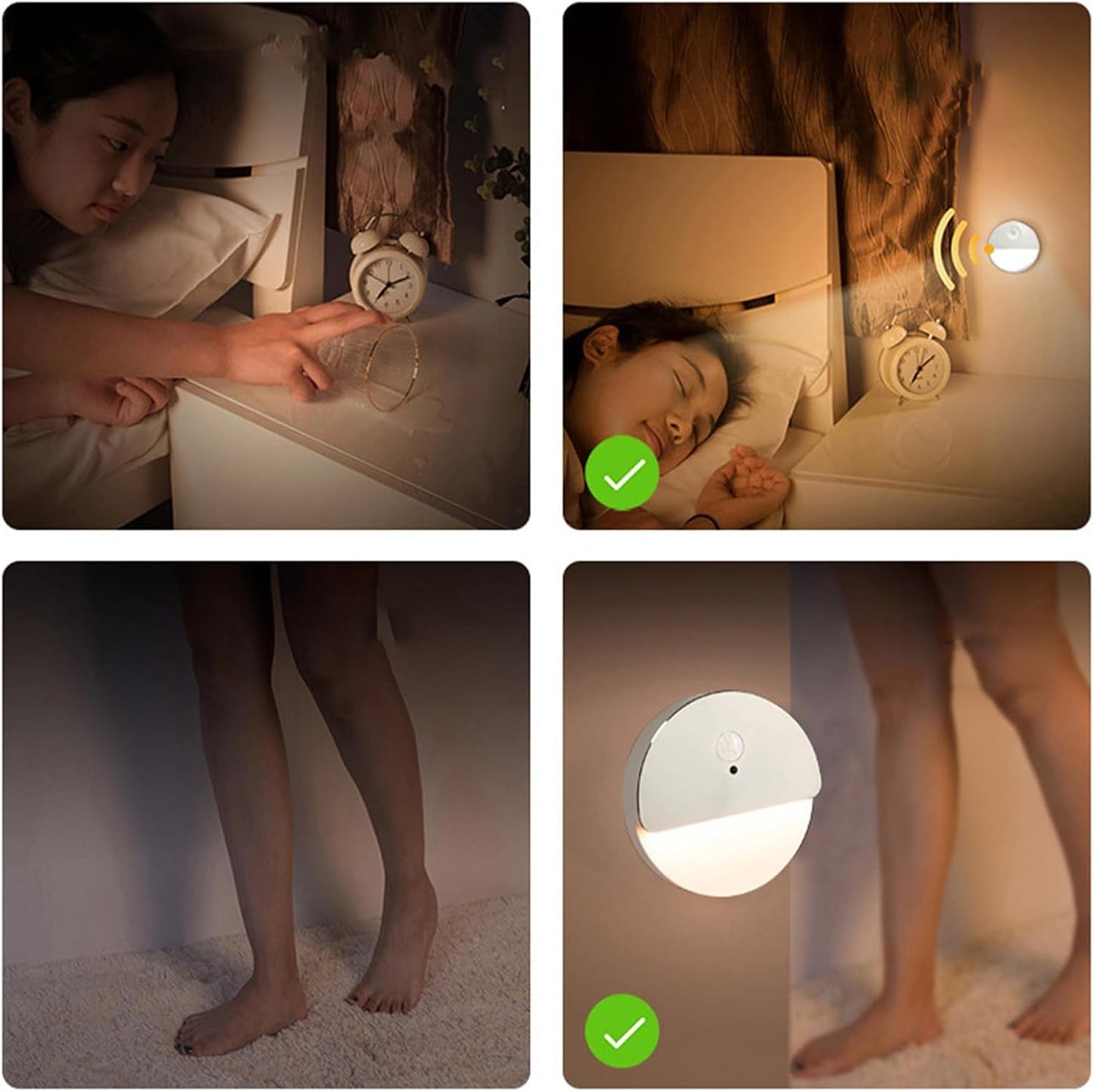 Generico Battery Operated Wall Sconce, Bedroom Lamp Night Light, Cordless Motion Sensor, Rechargeable Ambient Lighting, Ideal for Room Decor, Bedside, Kitchen, Under Cabinet