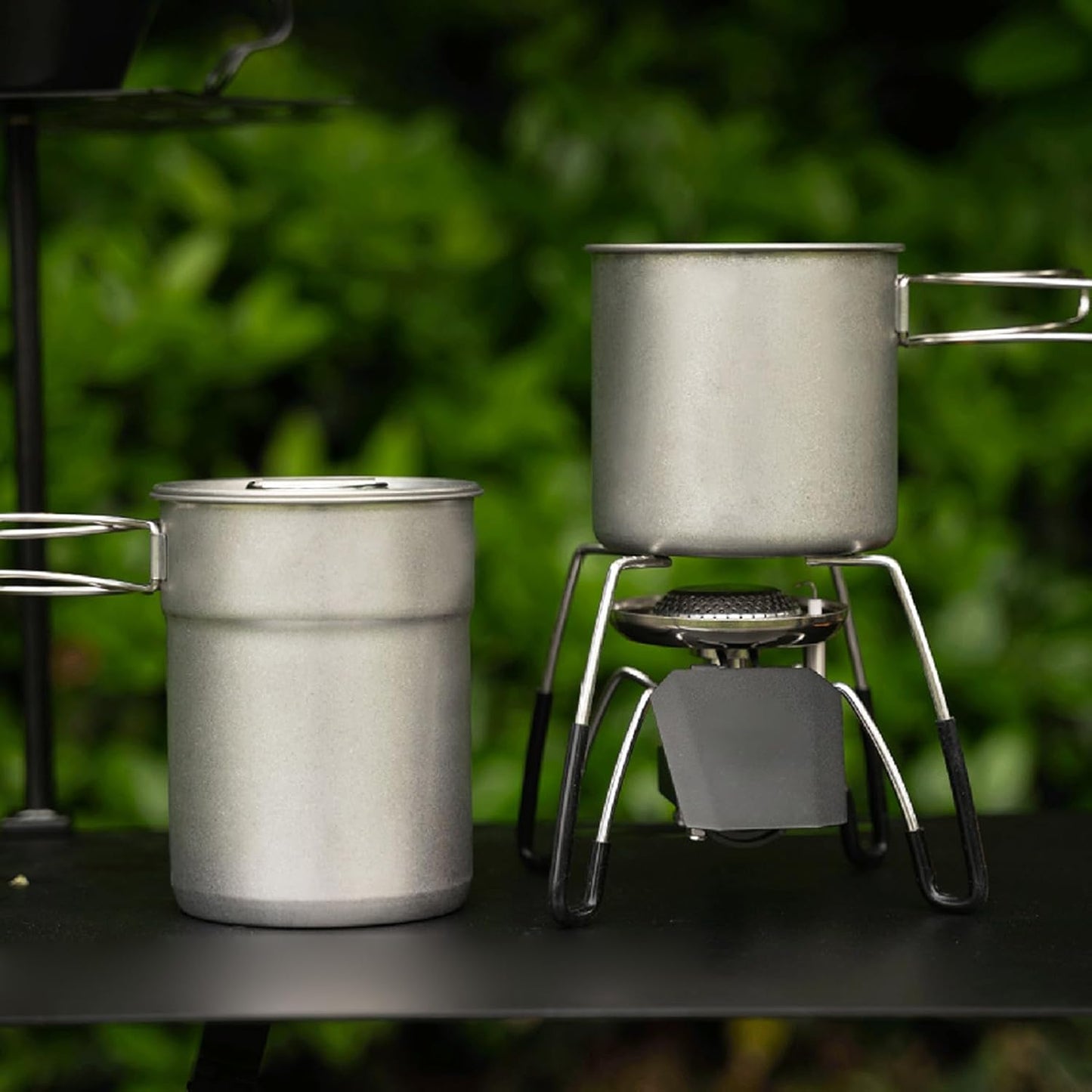 Camping Pots, 2X Stainless Steel, Outdoor Cooking Set, Capacity, Portable Survival Equipment, Lightweight Hiking Gear, Travel Meal Prep Tool, Picnic Supplies, 1000ml