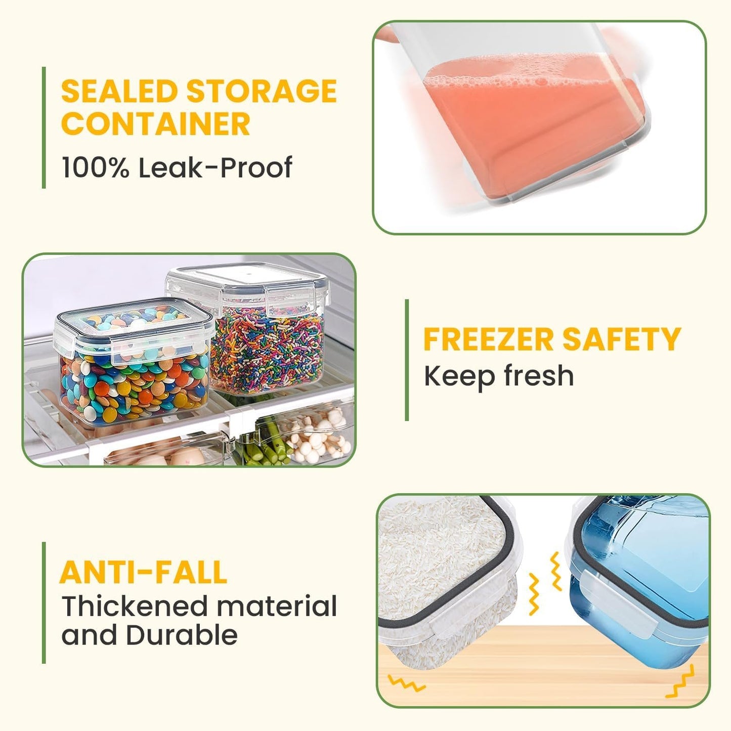 Necomi 42 Pack Airtight Food Storage Containers Set, BPA Free Leak-Proof Kitchen Pantry Organizations, Kitchen Canisters Set, Seal for Flour & Dry Foods, Cereal Storage Containers (42)