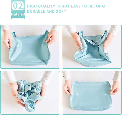 McNory Suitcase Organizer Set of 8, Travel Organizers Cubes Packaging Laundry Bag Luggage Compression Bags for Clothes, Cosmetics, Shoes, Underwear, blue