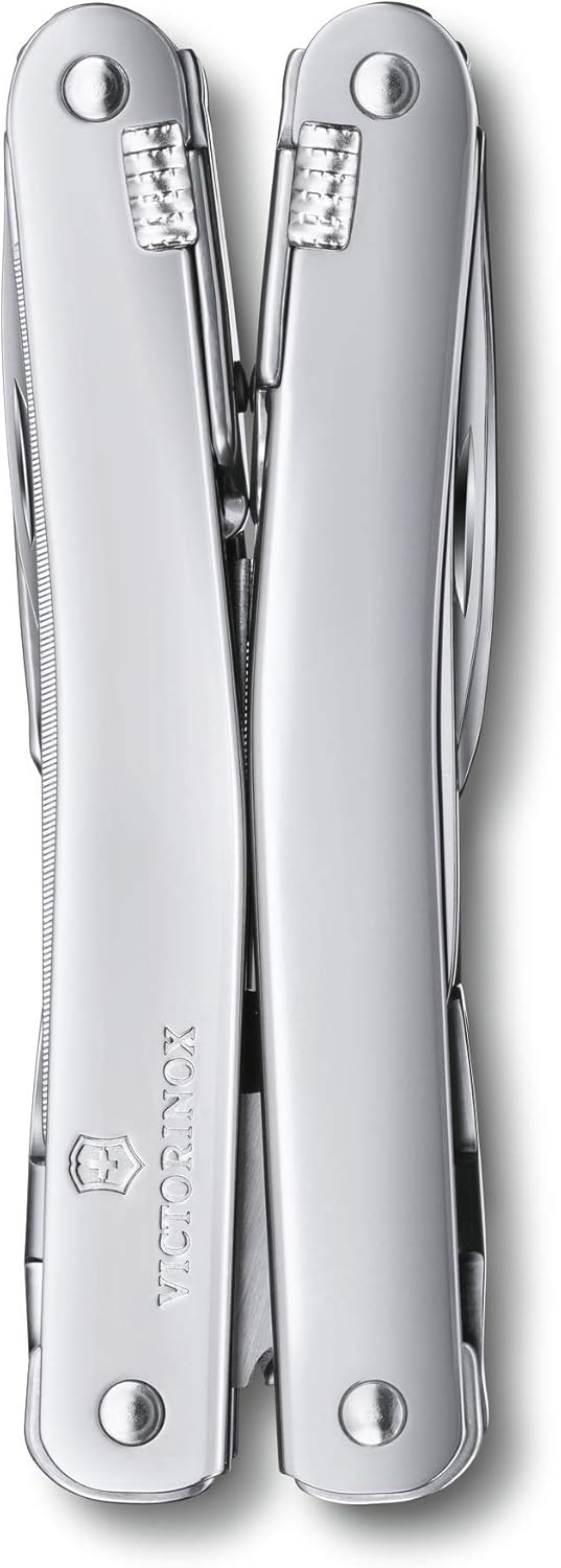 Victorinox Swiss Tool Spirit X Swiss Army Knife, 24 Function Swiss Made Multi-Tool with Needle-Nose Pliers, Wire Cutters and Large Blade - Silver