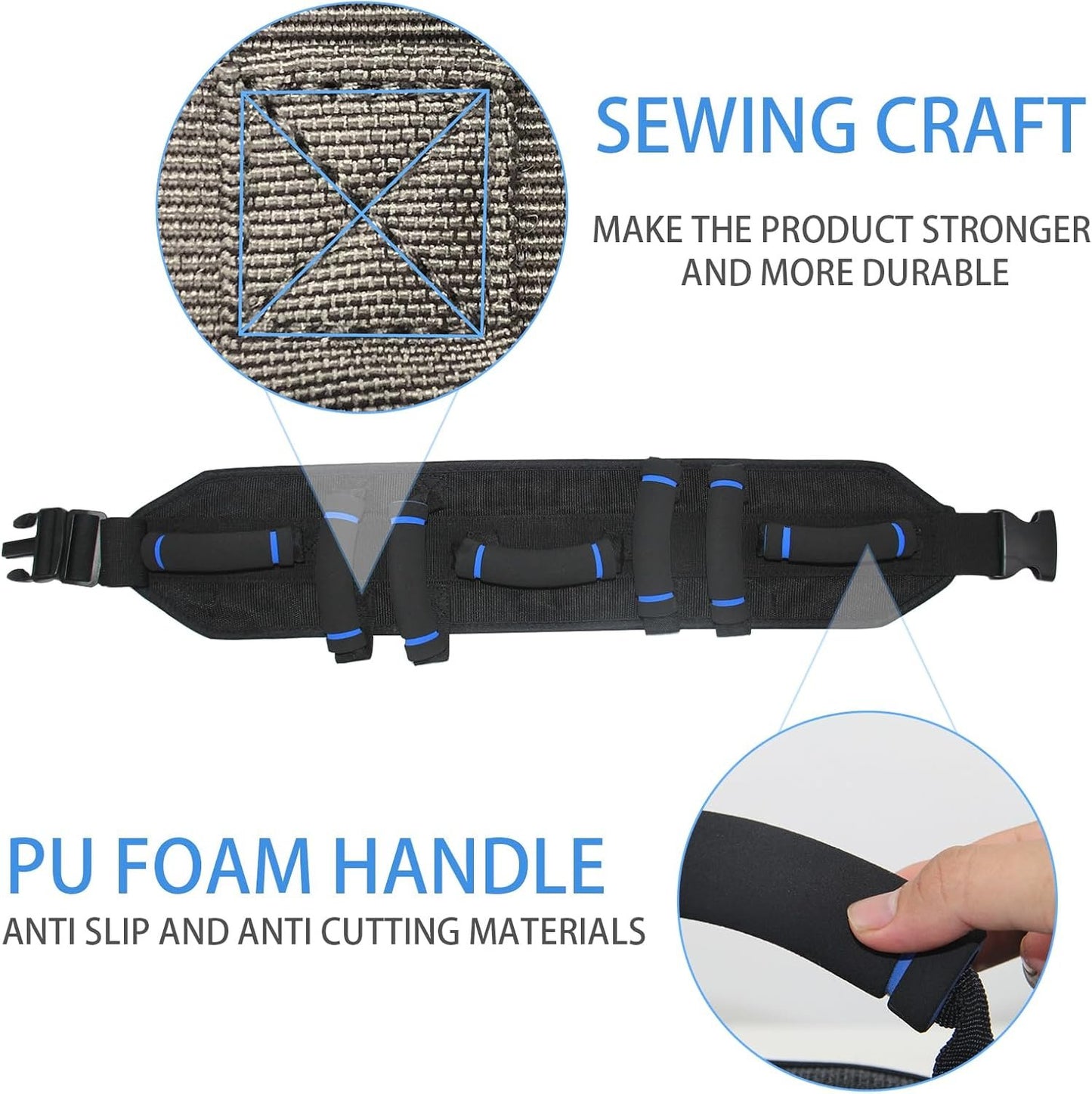 Leetye Mei Gait Belts Transfer Belt for Seniors with 7 Handles, Gate Belt for Elderly Lift Belts Quick Release Buckle, Medical Nursing Safety Belt Patient Assist - Bariatric, Elderly, Physical Therapy