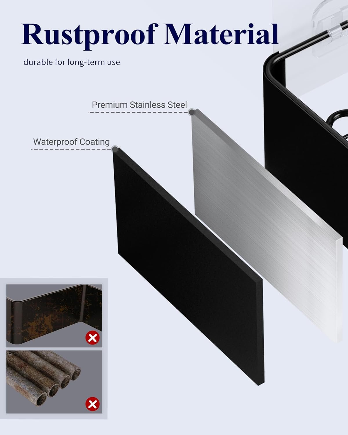 Kitsure Large Shower Caddy - 2 Pack Adhesive Shower Organizer, Drill-Free Shower Shelves for Inside Shower, Rustproof Bathroom Shelf Shower Shelf for Bathroom, Black