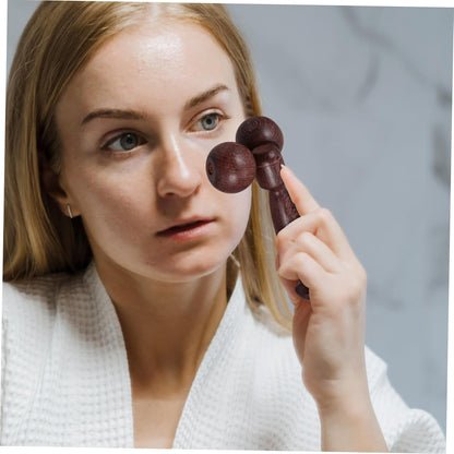 BCOATH Elegant Wooden Face Massager Portable for Body Face Arms Legs Aging Skin Tightening Tool