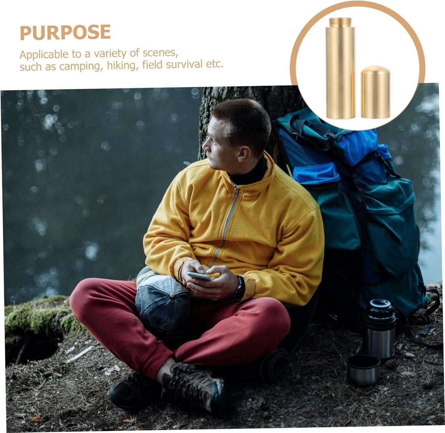 LOORGVEL Portable Match Case Durable Shockproof Survival Match Container for Camping Hiking
