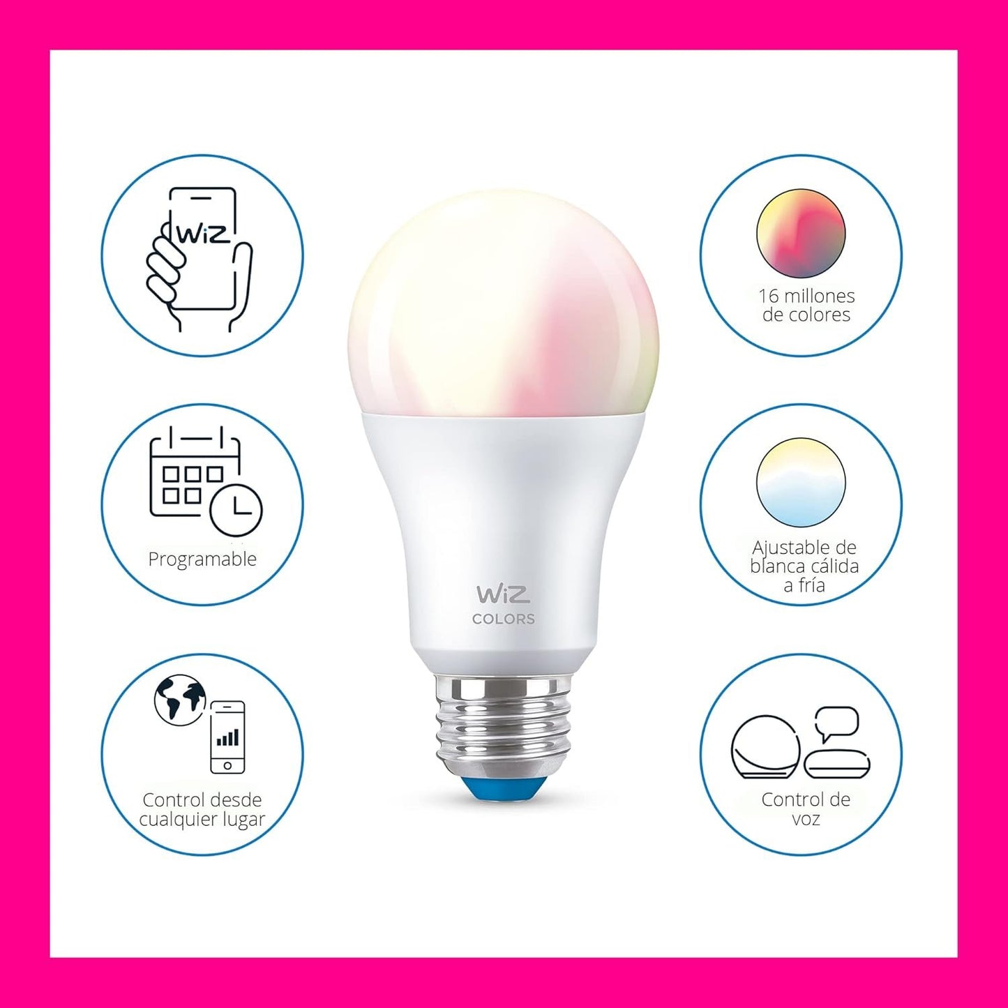 WiZ WiFi Controllable Warm to Cold Light A19 Bulb - Compatible with Alexa