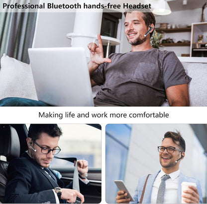 Alinch Bluetooth Headset V5.3 Bluetooth Headphones Bluetooth Earpiece with Microphone ENC Noise Cancelling Wireless Headset with Long Battery Display Charging Case for iPhone/Android